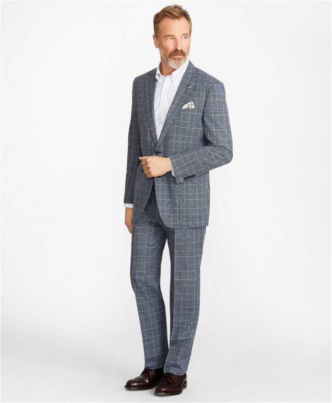 Photo: Brooks Brothers Men's Madison Fit Combo Check 1818 Suit | Blue