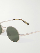 LOEWE - Round-Frame White Gold-Tone Sunglasses