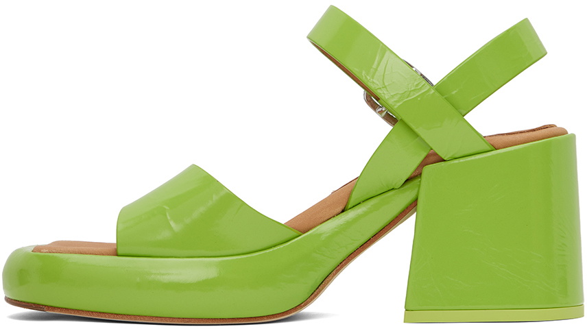 Miista Green Beverly Heeled Sandals MIISTA