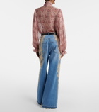 Dolce&Gabbana Lace-trimmed wide-leg jeans