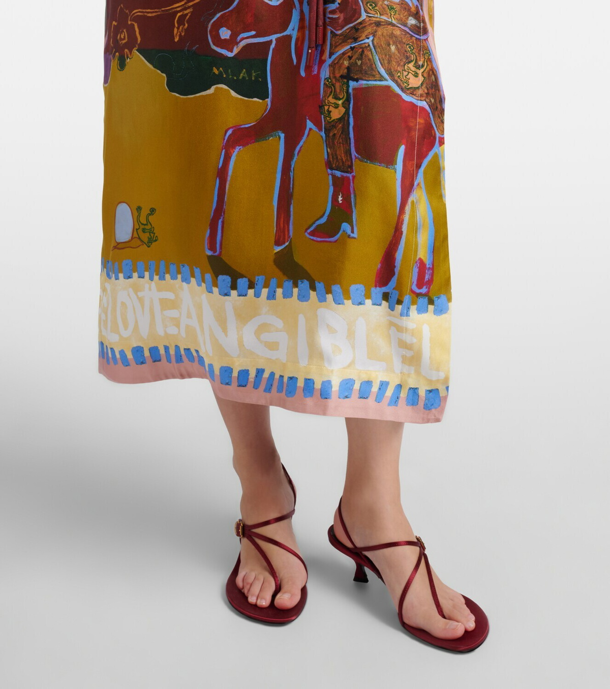 Alémais x MLAK Tangible Love printed silk maxi dress