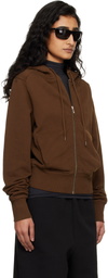Entire Studios Brown Slim Zip Up Hoodie