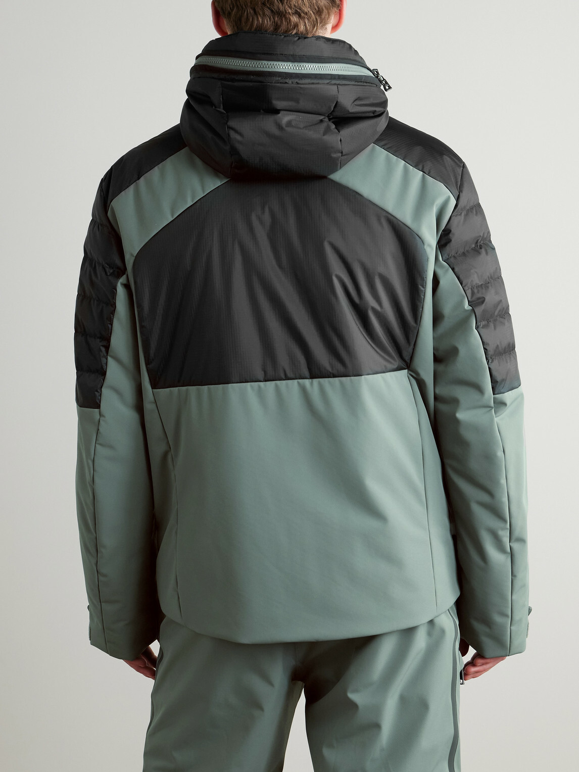 BOGNER - Henik-D Panelled Quilted Ripstop and Shell Hooded Down Jacket - Green