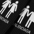Balenciaga Men's Pride Tennis Socks in Black/White