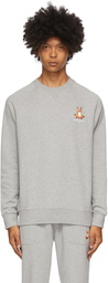 Maison Kitsuné Grey Lotus Fox Sweatshirt