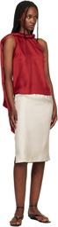 Loulou de Saison Orange Wilma Twisted Collar Blouse