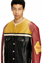 Diesel Leather jacket with patch details - Leather jackets - Unisex - Multicolor