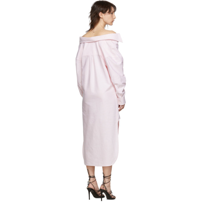 Alexander Wang Pink and White Falling Shirt Dress Alexander Wang
