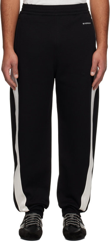 Photo: Givenchy Black Open Seam Contrast Sweatpants