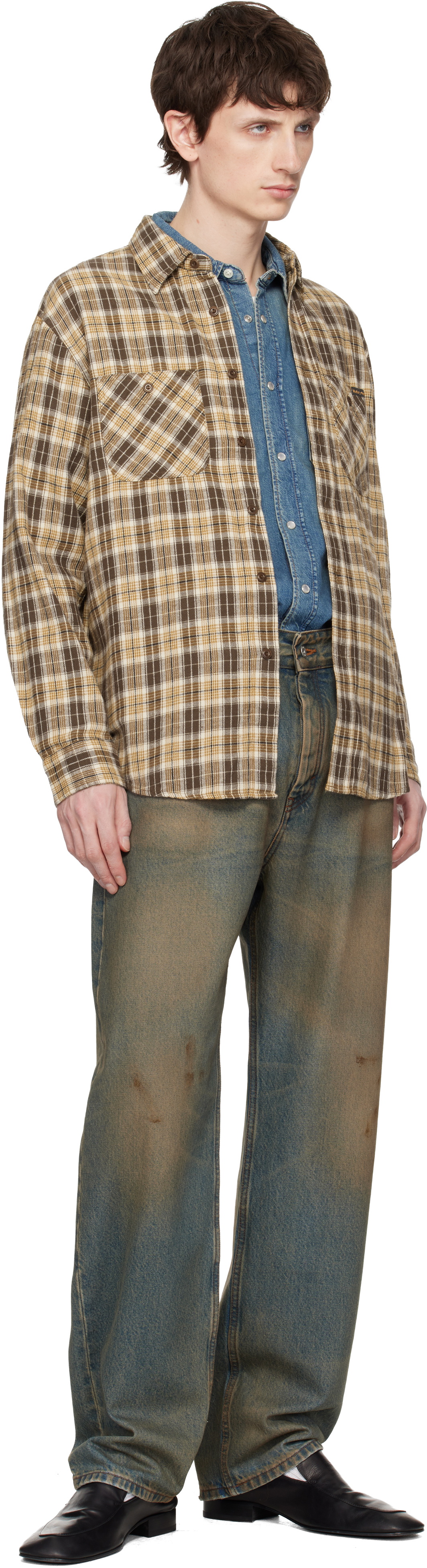 Nudie Jeans Brown Julian Worker Shirt