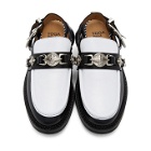Toga Pulla Black and White Leather Mule Loafers