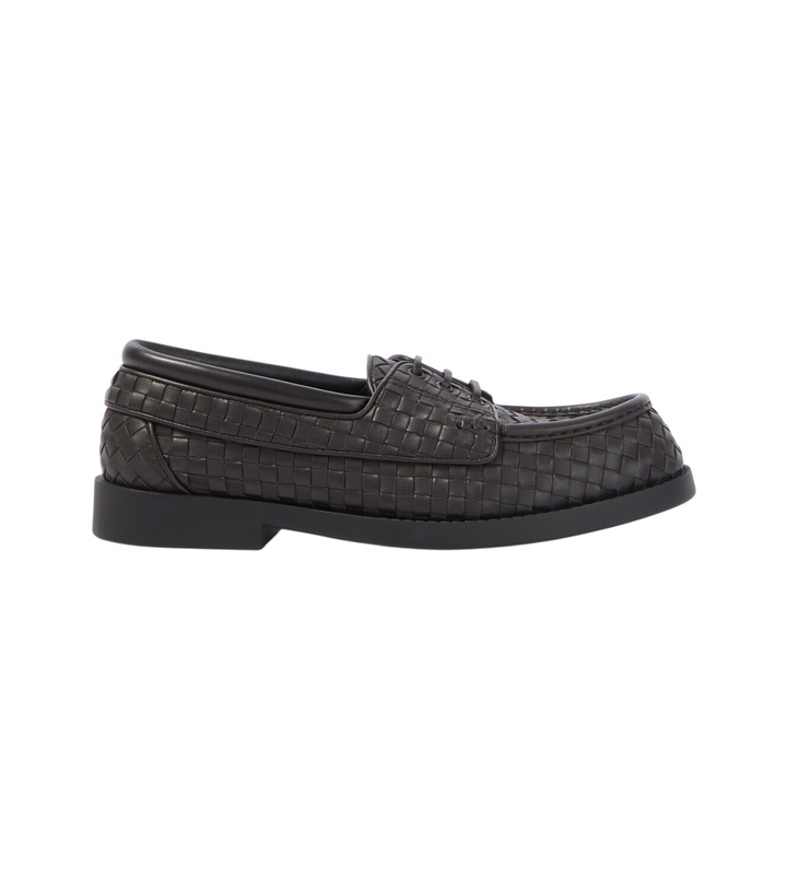 Bottega Veneta Black Leather Square Toe Loafers Bottega Veneta display picture 1