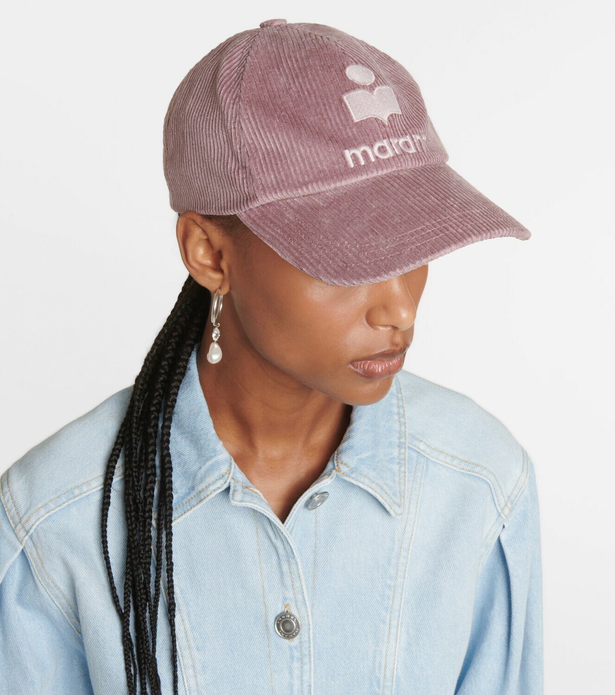 Isabel Marant Lavender Corduroy Bucket Hat Adrienne Vittadini Corduroy Bucket Hat – Magid NYC main image 3