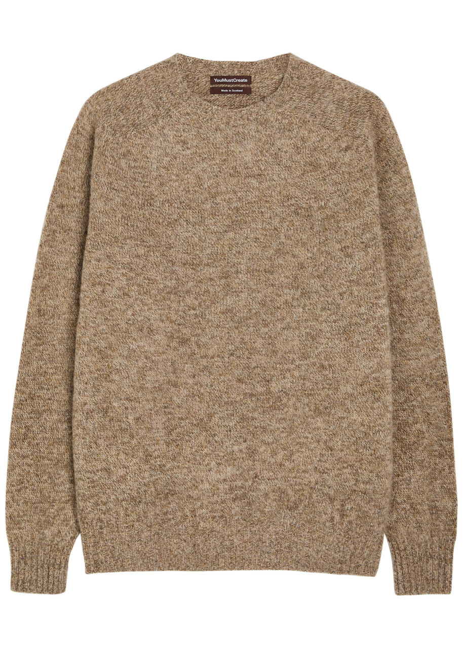 Ymc Suedehead Wool Jumper Beige