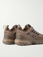 Salomon - ACS Pro Desert Rubber-Trimmed Faux Leather and Mesh Sneakers - Brown