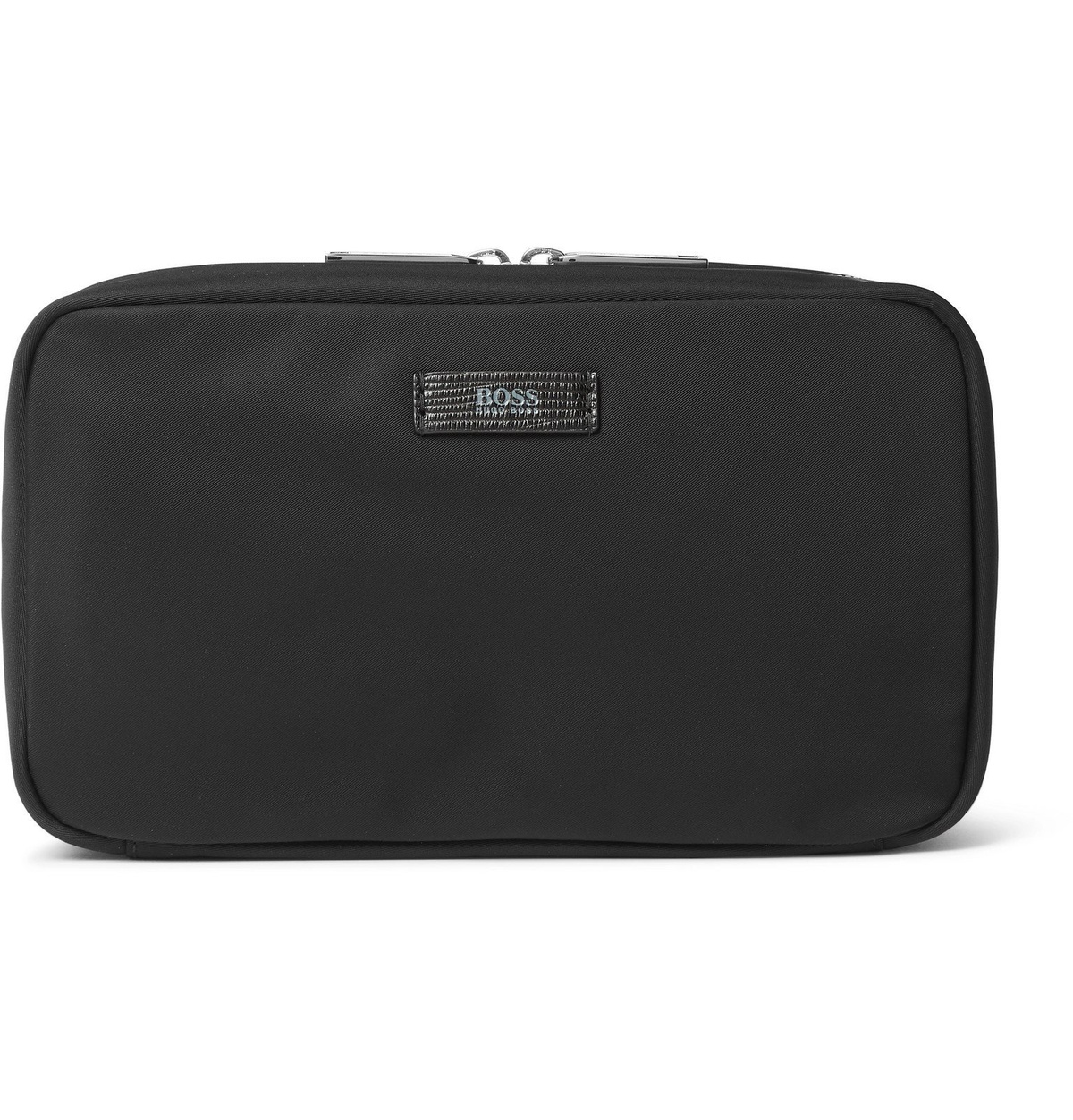 Hugo Boss Meridian LeatherTrimmed Shell Wash Bag Black Hugo Boss
