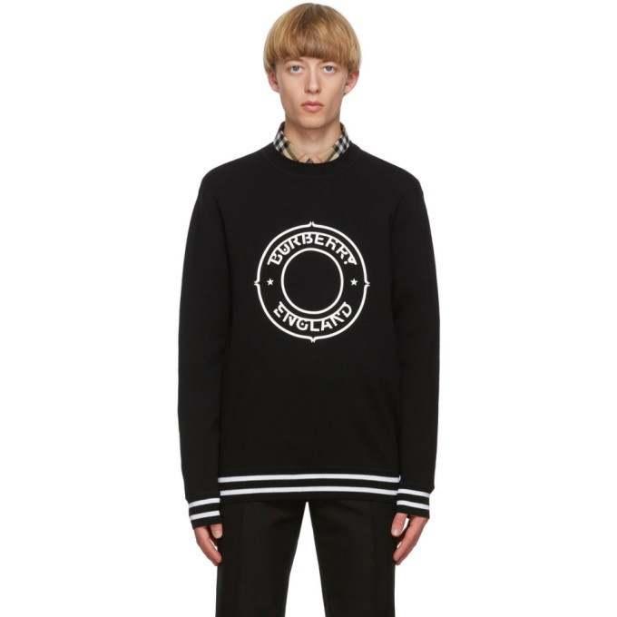 Photo: Burberry Black Wool Logo Sweater