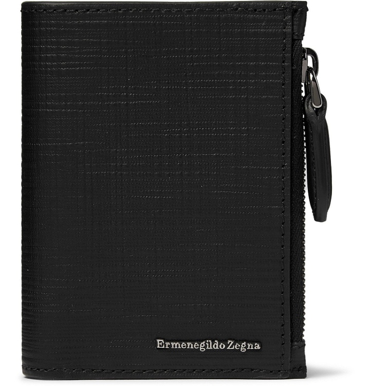 Photo: Ermenegildo Zegna - Textured-Leather Trifold Wallet - Black