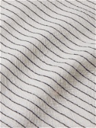 GIORGIO ARMANI - Grandad-Collar Striped Jacquard Shirt - Neutrals