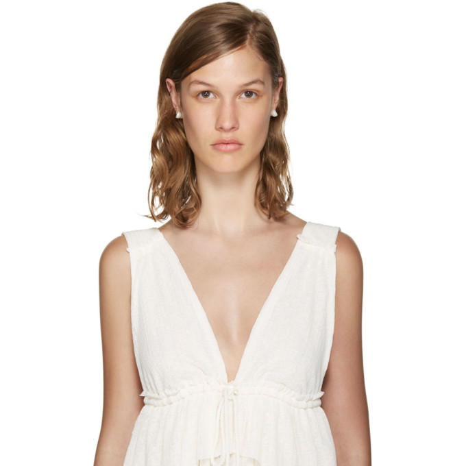 Melanie Georgacopoulos White Sliced Pearl Tasaki Edition Earrings