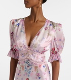 Camilla Lace-trimmed printed silk midi dress