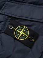 Stone Island - Logo-Appliquéd Crinkled-Shell Hooded Down Jacket - Blue