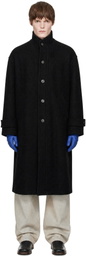 COOR Black Virgin Wool High Neck Coat