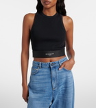 Givenchy Logo ribbed-knit cropped cotton tank top