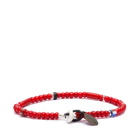 Mikia Men's Beaded Bracelet in Red