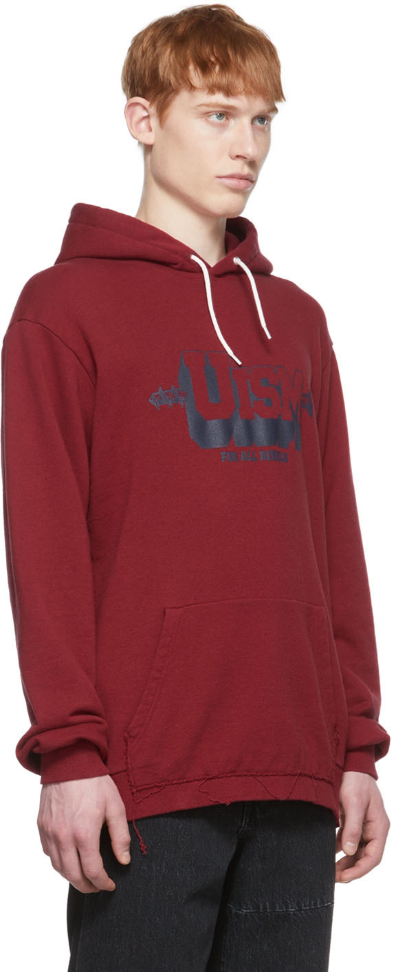 Undercoverism Burgundy Cotton Hoodie