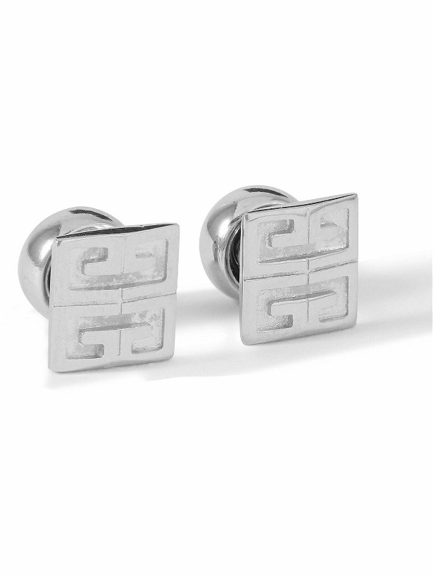 Photo: Givenchy - 4G Logo-Engraved Silver-Tone Earrings