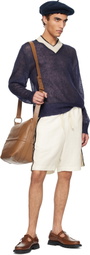 COMMAS Navy Mohair V Neck Sweater