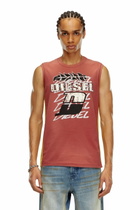 Diesel Sun-faded tank top with side bands - T-Shirts Mens in Red