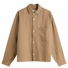 MKI Men's Linen Box Dress Shirt in Mushroom