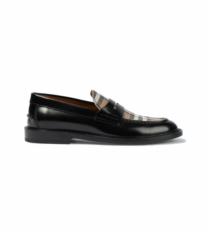Photo: Burberry - Vintage Check leather loafers