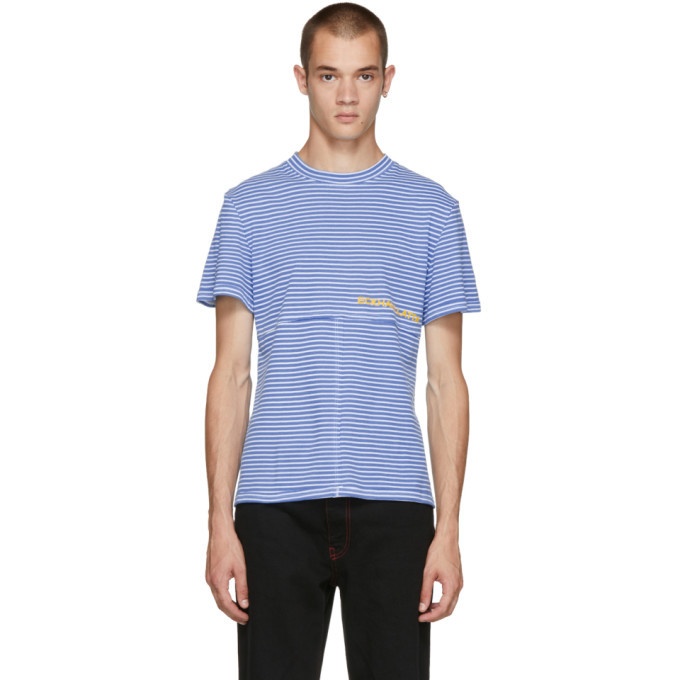Photo: Eckhaus Latta SSENSE Exclusive Blue Stripe T-Shirt
