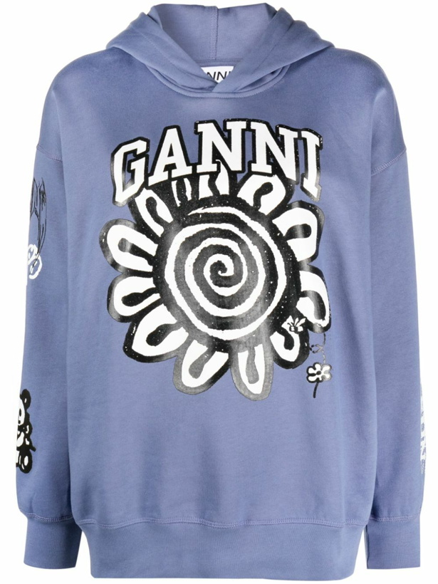 Photo: GANNI - Printed Cotton Hoodie