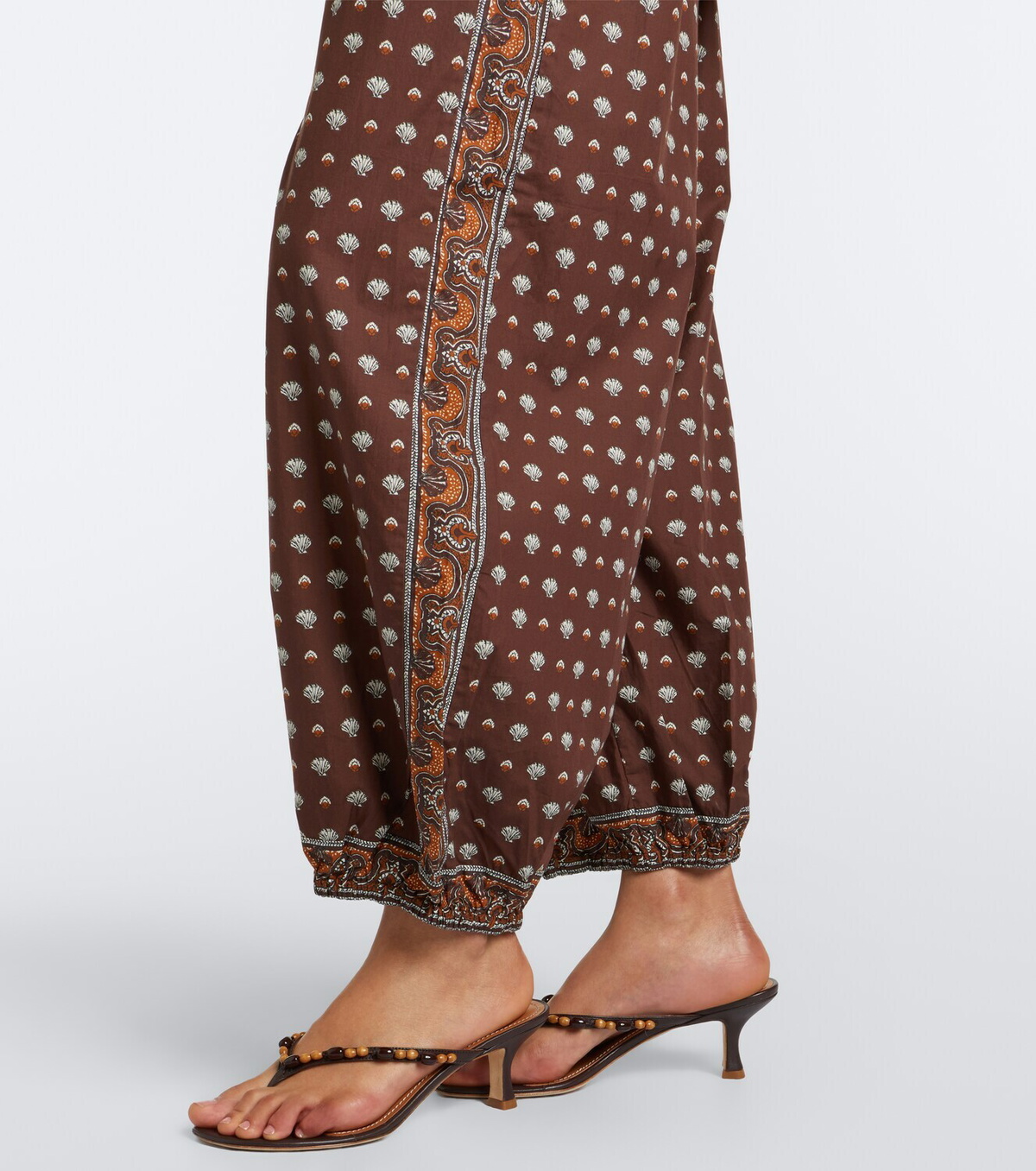 Dôen Yarrow printed cotton tapered pants