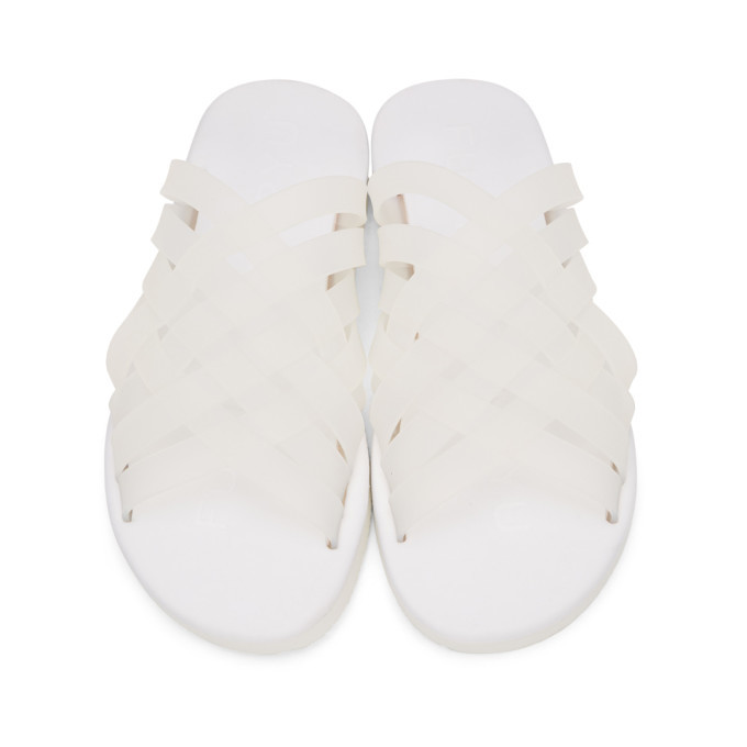 Fumito Ganryu SSENSE Exclusive White Silicon Sheet Sandals Fumito