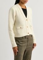 Frame Bouclé Wool-blend Cardigan Cream