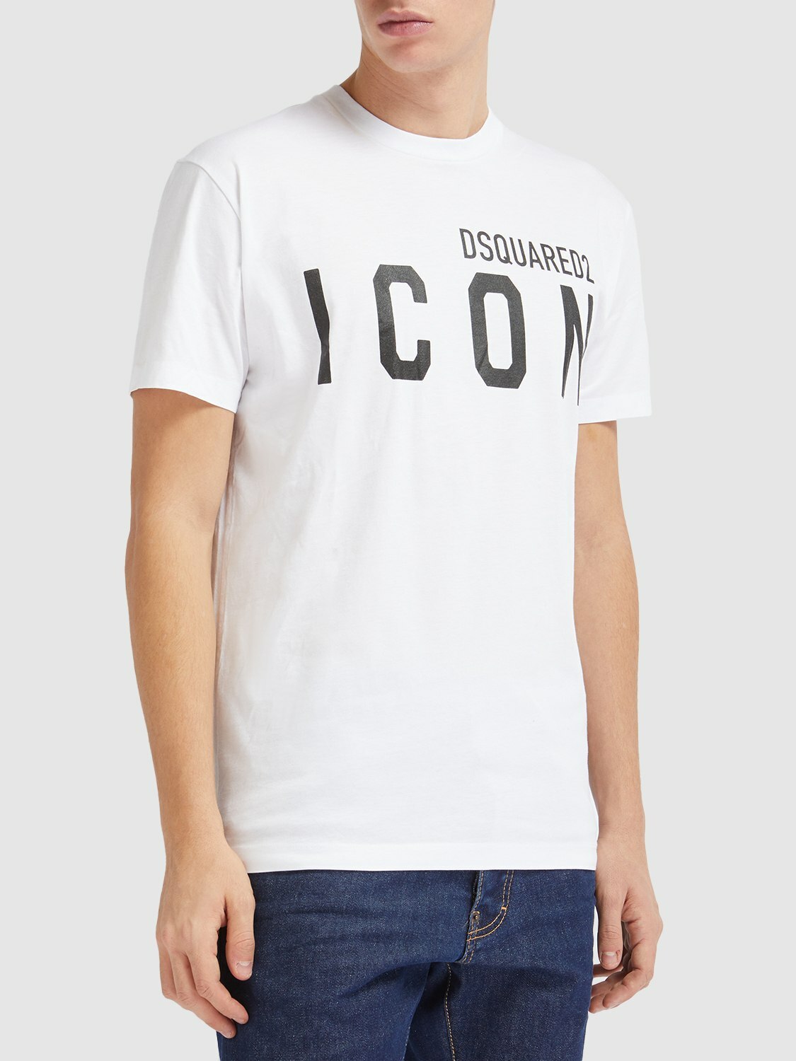 logo-print cotton T-shirt, Dsquared2