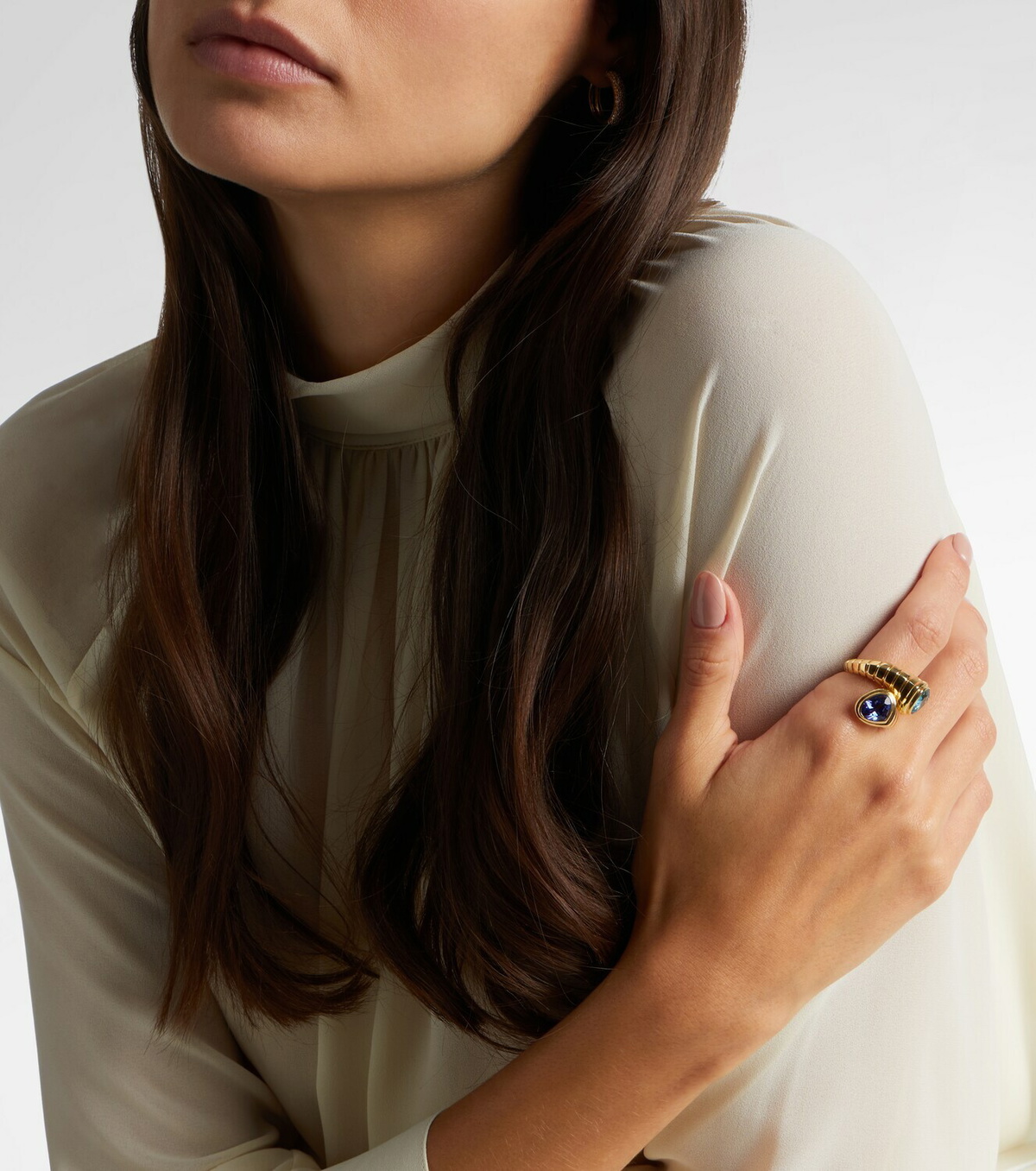 Marina B Toi Et Moi 18kt gold ring with topaz and tanzanite