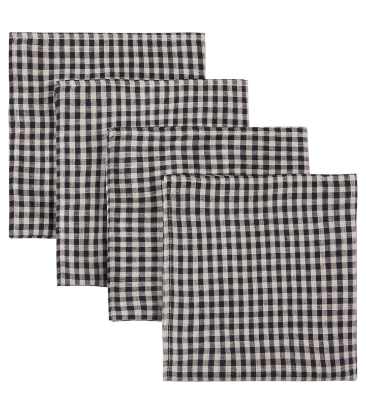 Photo: Once Milano Set of 4 gingham linen napkins
