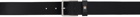 BOSS Black Leather Signature-Stripe Keeper Trim Belt