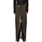 Rick Owens Gray Tower Sliced Denim Maxi Skirt