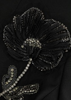 Huishan Zhang Keiran Crystal-embellished Wool Blazer Jacket Black