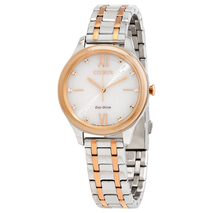 Photo: Citizen Eco-Drive Ivory Dial Two-tone Ladies Watch EM0506-77A