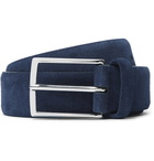 Anderson's - 3.5cm Navy Suede Belt - Men - Navy