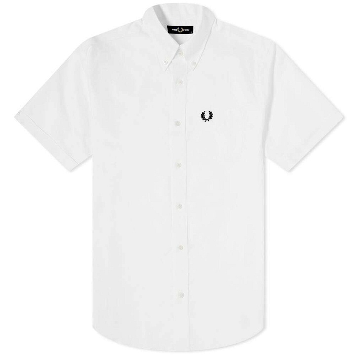 Photo: Fred Perry Men's Short Sleeve Oxford Shirt in White