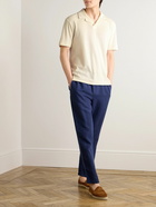 Sunspel - Camp-Collar Cotton-Terry Polo Shirt - Neutrals